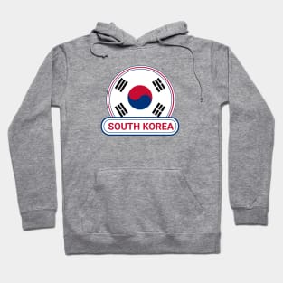 South Korea Country Badge - South Korea Flag Hoodie